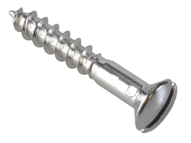 Forgefix Multi-Purpose Screw Sl Raised Head Chrome Plated 4.0 X 25Mm Forgepack 35