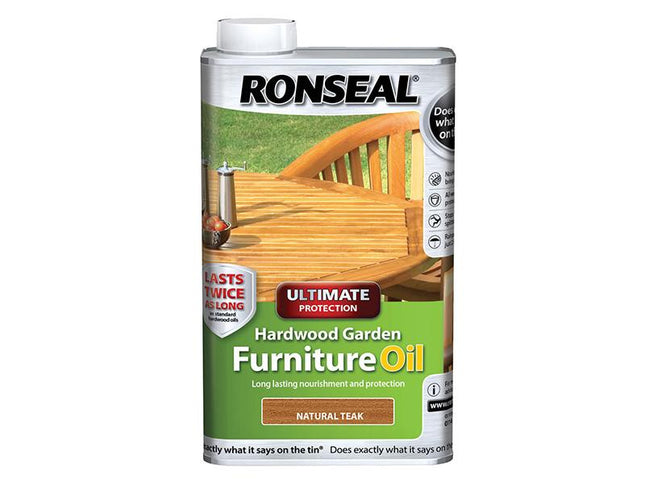 Ronseal Ultimate Protection Hardwood Garden Furniture Oil Natural Teak 1 Litre