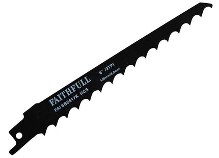 Faithfull S617K Sabre Saw Blade Wood 150Mm 3 Tpi (Pack Of 5)