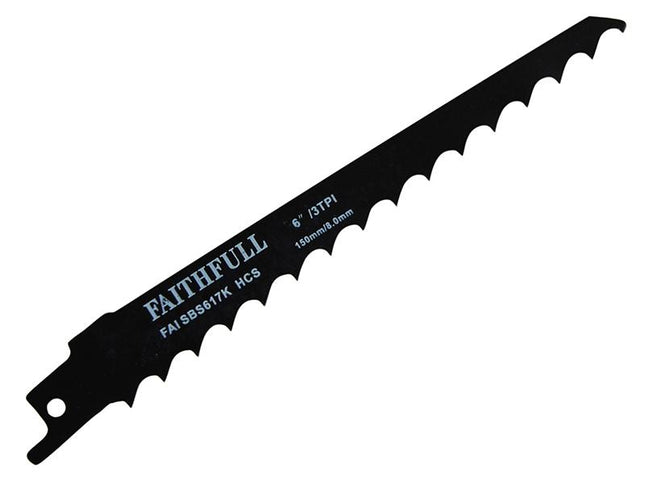 Faithfull S617K Sabre Saw Blade Wood 150Mm 3 Tpi (Pack Of 5)