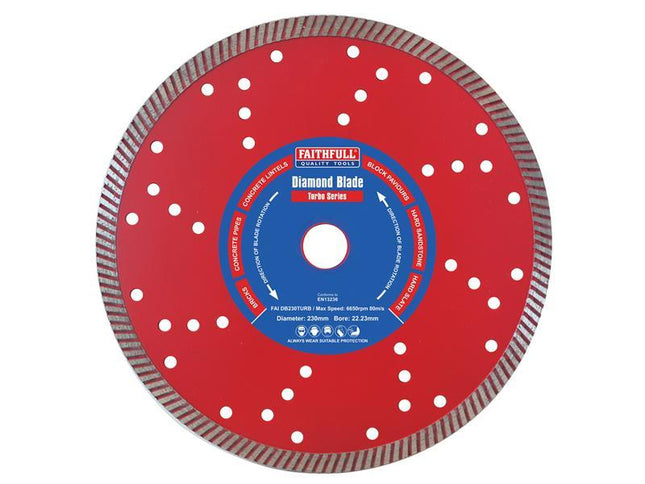 Faithfull Turbo Cut Diamond Blade 230 X 22Mm