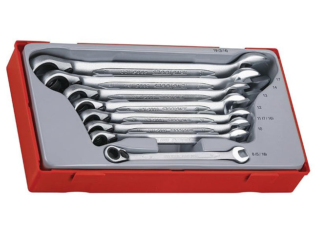 Teng Tt6508R Ratchet Combination Spanner Set 8Pc Metric