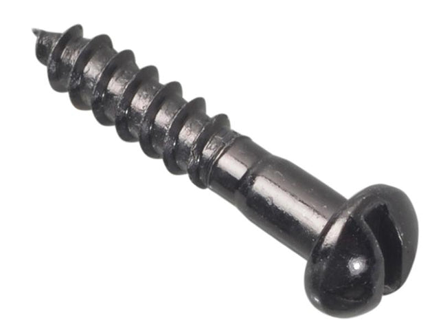 Forgefix Wood Screw Slotted Round Head St Black Japanned 3/4In X 6 Forge Pack 40
