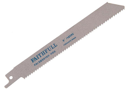Faithfull S918H Sabre Saw Blade Metal 150Mm 10 Tpi (Pack Of 5)