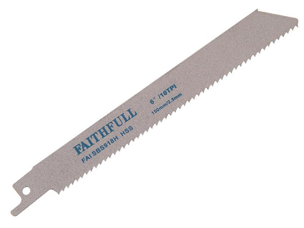 Faithfull S918H Sabre Saw Blade Metal 150Mm 10 Tpi (Pack Of 5)