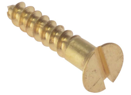 Forgefix Wood Screw Slotted Csk Solid Brass 3/4In X 6 Box 200