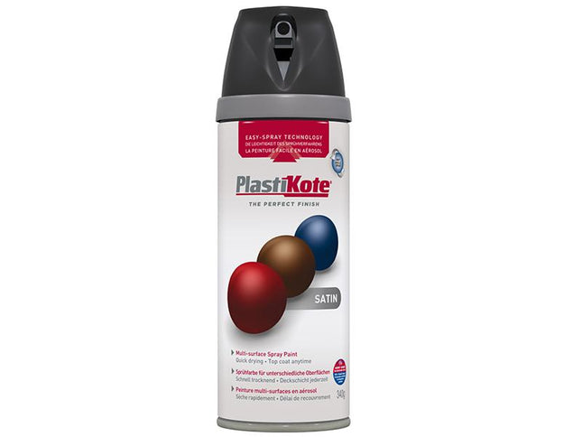 Plastikote Twist & Spray Satin Black 400Ml