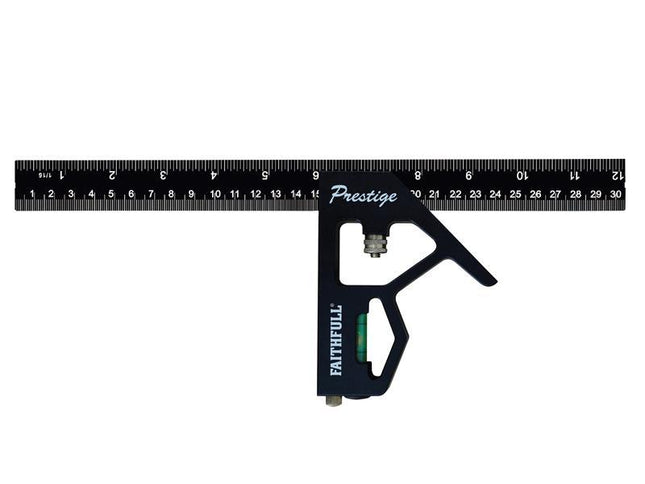 Faithfull Prestige Combination Square Black Aluminium 300Mm (12In)