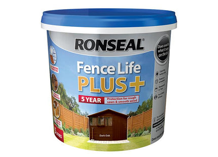Ronseal Fence Life Plus+ Dark Oak 5 Litre