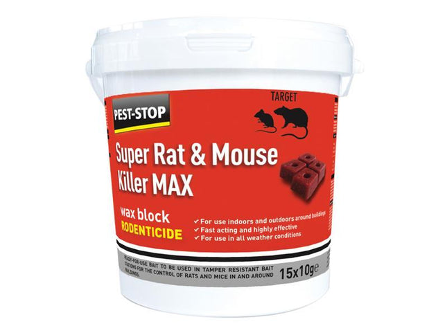 Pest-Stop Systems Super Rat & Mouse Killer Max Wax Blocks