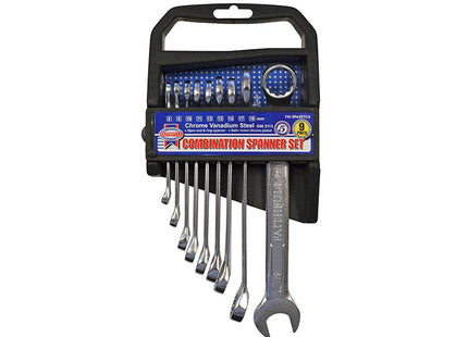 Faithfull Chrome Vanadium Combination Spanner Set, 9 Piece