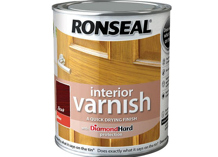 Ronseal Interior Varnish Quick Dry Gloss Teak 250Ml