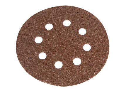 Faithfull Hook & Loop Sanding Disc Did3 Holed 125Mm Medium Fine (Pack Of 5)