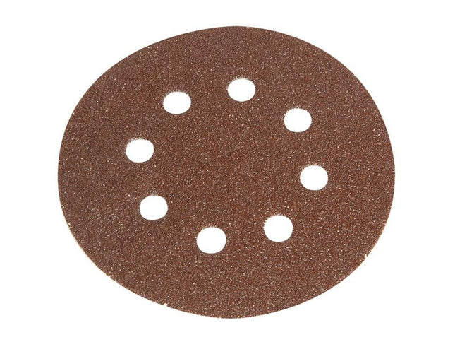 Faithfull Hook & Loop Sanding Disc Did3 Holed 125Mm Medium Fine (Pack Of 5)