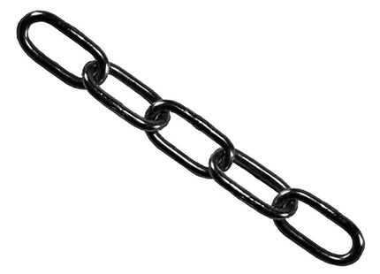 Faithfull Black Japanned Chain 6Mm X 15M Reel - Max Load 250Kg