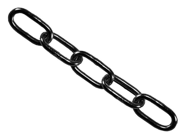 Faithfull Black Japanned Chain 6Mm X 15M Reel - Max Load 250Kg