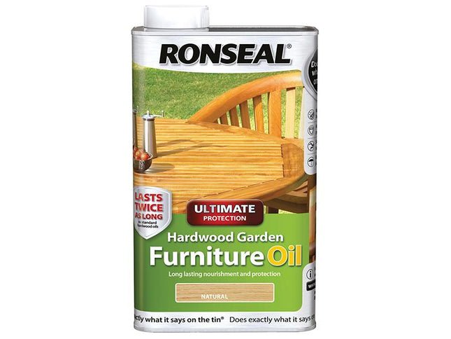 Ronseal Ultimate Protection Hardwood Garden Furniture Oil Natural 1 Litre