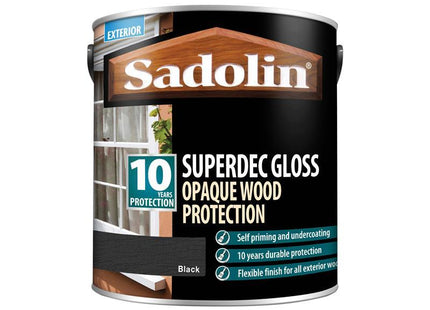 Sadolin Superdec Opaque Wood Protection Black Gloss 2.5 Litre