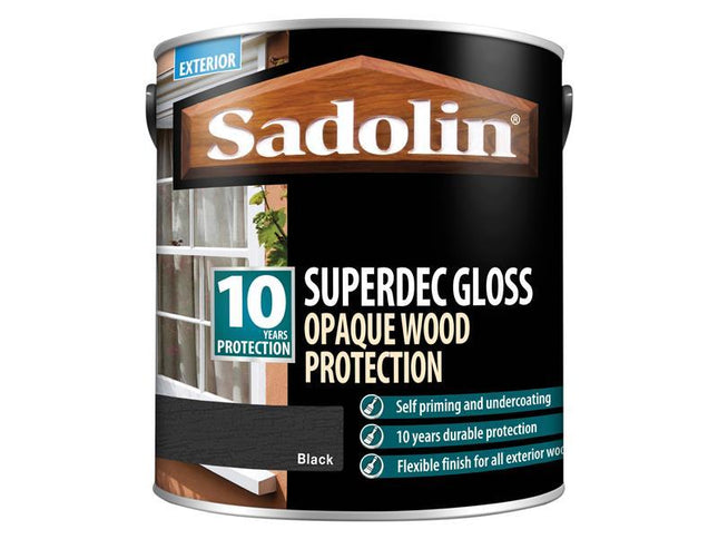 Sadolin Superdec Opaque Wood Protection Black Gloss 2.5 Litre