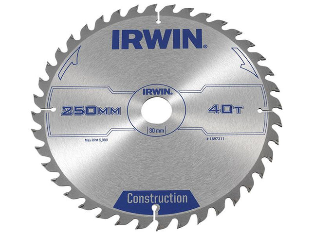 IRWIN General Purpose Table & Mitre Saw Blade 250 X 30Mm X 40T Atb