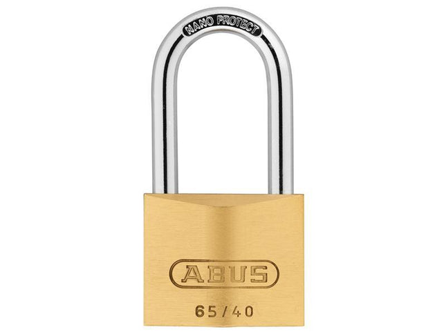 ABUS Mechanical 65/40Mm Brass Padlock 40Mm Long Shackle