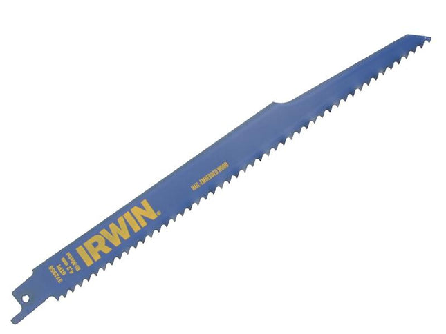 IRWIN Sabre Saw Blade Nail Embedded Wood 956R 225Mm Pack Of 2