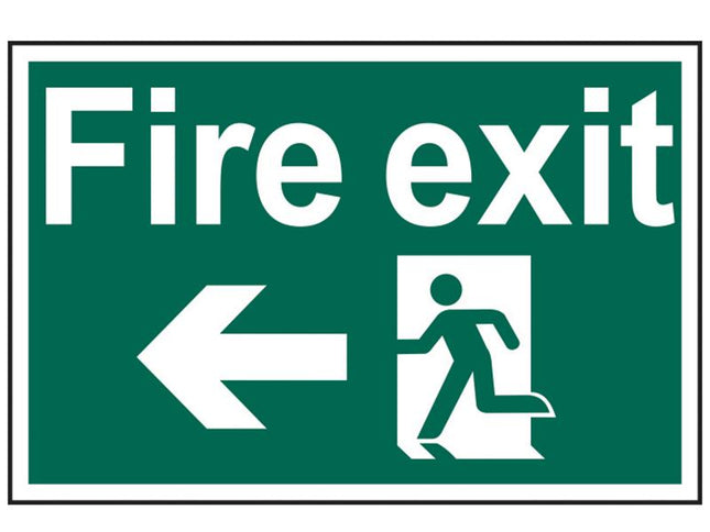 Scan Fire Exit Running Man Arrow Left - Pvc 300 X 200Mm