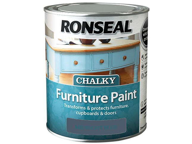 Ronseal Chalky Furniture Paint Midnight Blue 750Ml