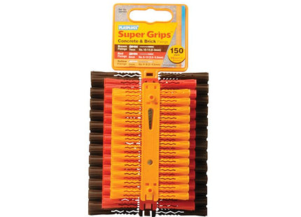 PLASPLUGS Sap 505 Solid Wall Super Grips Fixings Assorted (150)