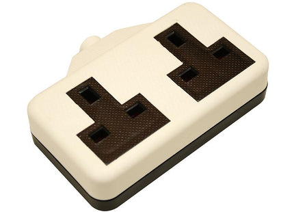 Smj White Trailing Extension Socket 13A 2 Gang
