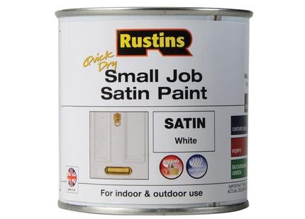 Rustins Quick Dry Small Job Satin Paint White 250Ml