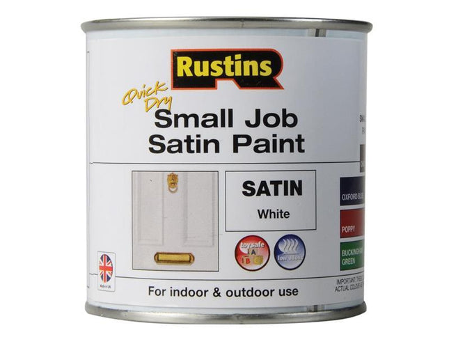 Rustins Quick Dry Small Job Satin Paint White 250Ml