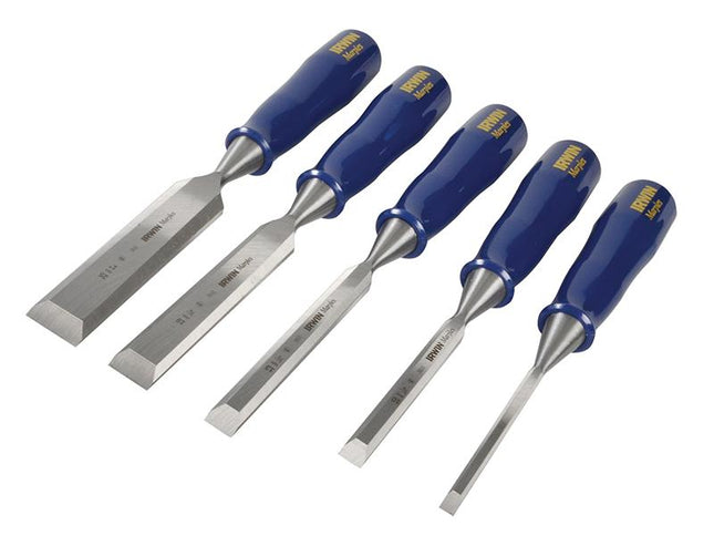 Irwin Marples M444 Bevel Edge Chisel Blue Chip Handle Set Of 5