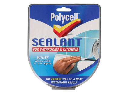 Polycell Sealant Strip Kitchen / Bathroom White 22Mm