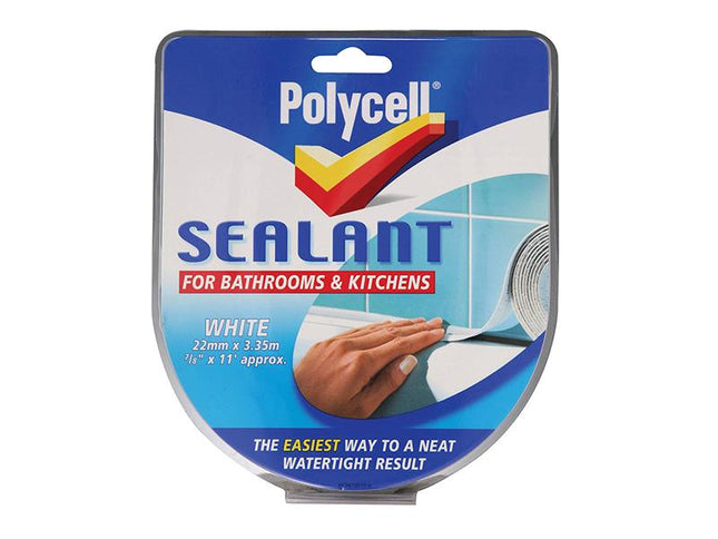 Polycell Sealant Strip Kitchen / Bathroom White 22Mm