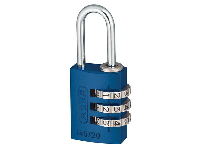 ABUS Mechanical 145/20 20Mm Aluminium Combination Padlock Blue 46568