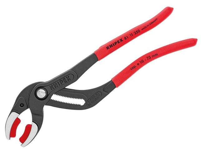 KNIPEX Plastic Pipe Grip Pliers  Plastic Jaws Black 250Mm - 75Mm Capacity