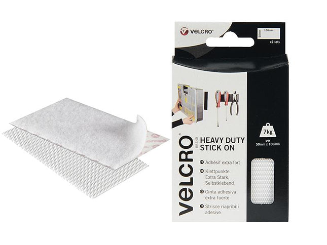 Velcro Brand Velcro Brand Heavy-Duty Stick On Strips (2) 50 X100Mm White