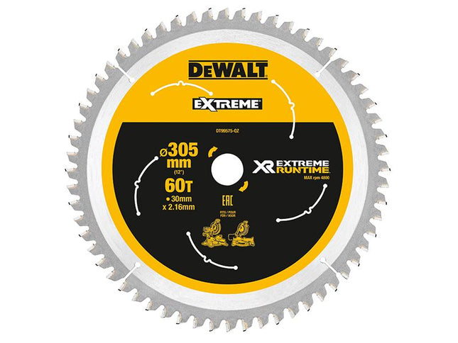 DEWALT Flexvolt Xr Mitre Saw Blade 305 X 30Mm X 60T