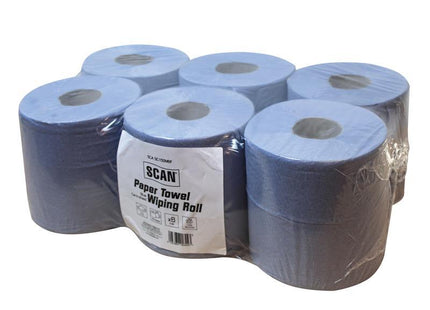 Scan Paper Towel Wiping Roll 2-Ply 176mm x 150m (Pack 6)