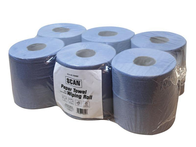 Scan Paper Towel Wiping Roll 2-Ply 176mm x 150m (Pack 6)