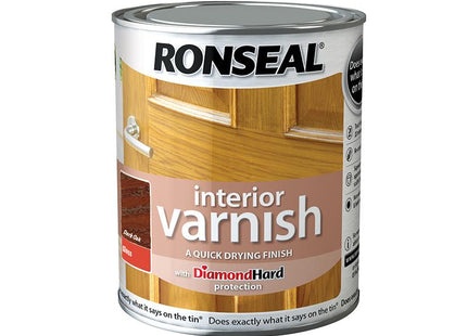 Ronseal Interior Varnish Quick Dry Gloss Dark Oak 750Ml