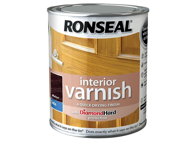 Ronseal Interior Varnish Quick Dry Satin Walnut 750Ml