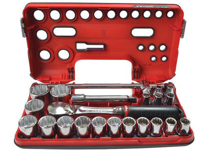 Facom 12Pt Detection Box Socket Set 22 Piece Metric 1/2In Drive