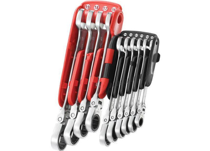 Facom 467Bf.Jp10Pb Ratchet Combination Flexi Wrench Set, 10 Piece