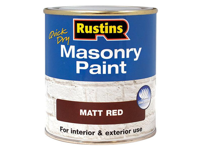 Rustins Quick Dry Masonry Paint Red 500Ml