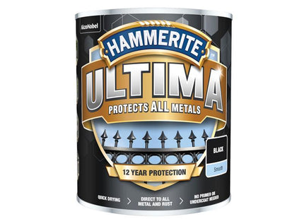 Hammerite Ultima Metal Paint Smooth Black 750ml