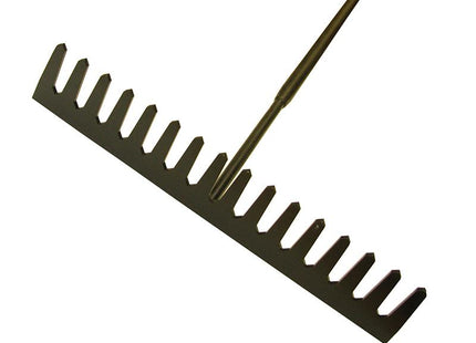 Roughneck Asphalt Rake 16 Flat Teeth - Tubular Steel Shaft Handled