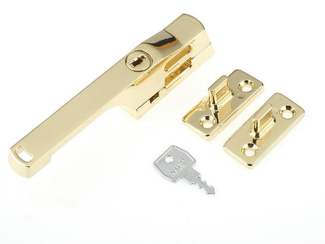 Yale Locks P115Pb Lockable Window Handle Polished Brass Finish