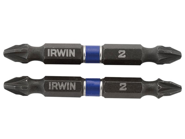 IRWIN Impact Double Ended Screwdriver Bits Pozi Pz2 60Mm Pack Of 10